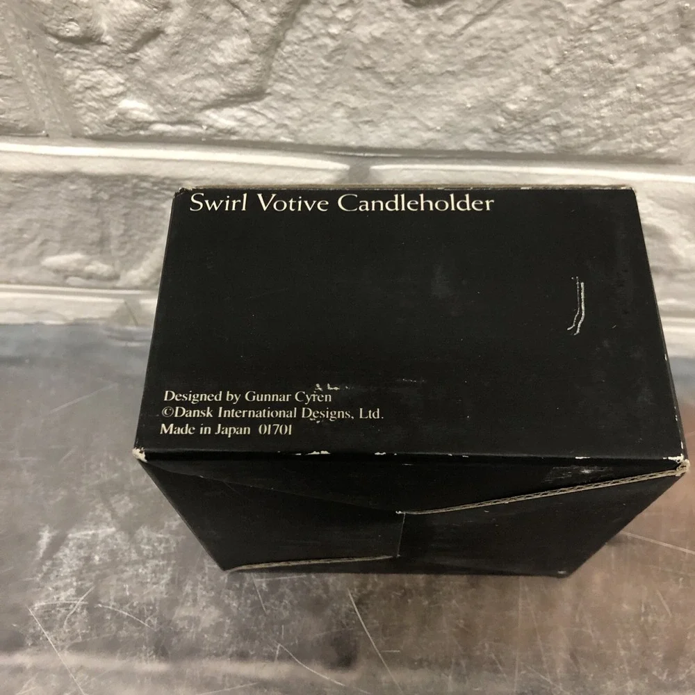 Dansk Swirl Candleholder Crystal Glass‎ Candle Holder ~ NIB